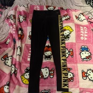 Victoria's Secret PINK Black and Gold Leggings